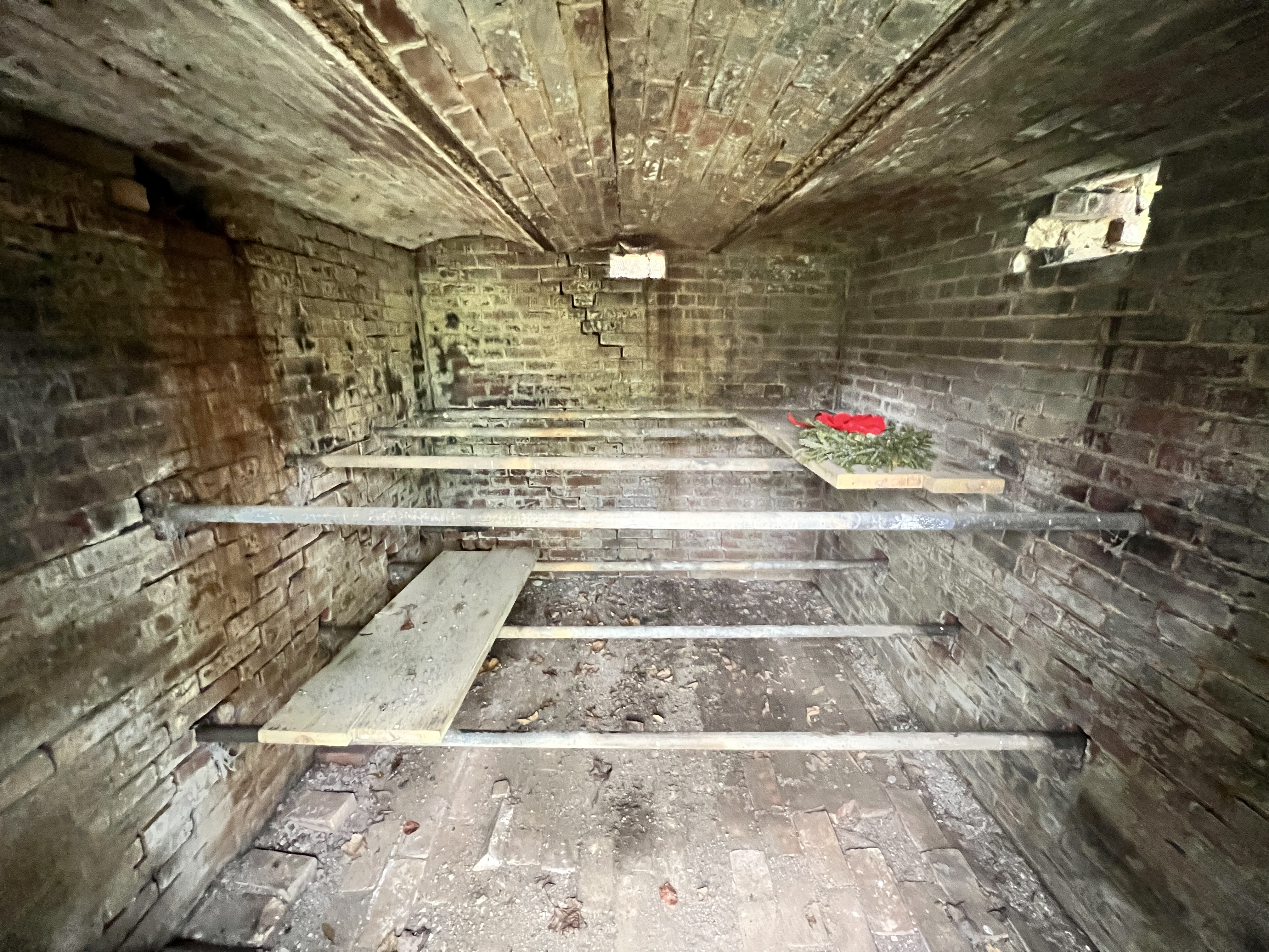 Photo of the inside of the cemetery vault