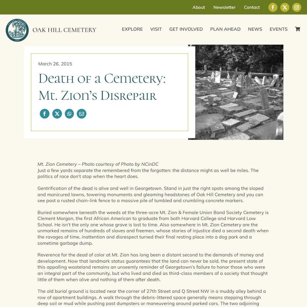 Death of a Cemetery: Mt. Zion’s Disrepair