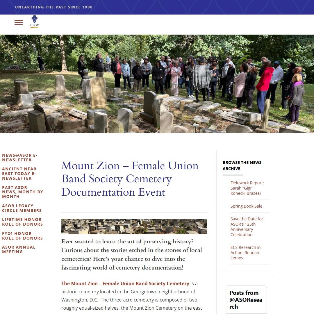 Mount Zion – Female Union Band Society Cemetery Documentation Event