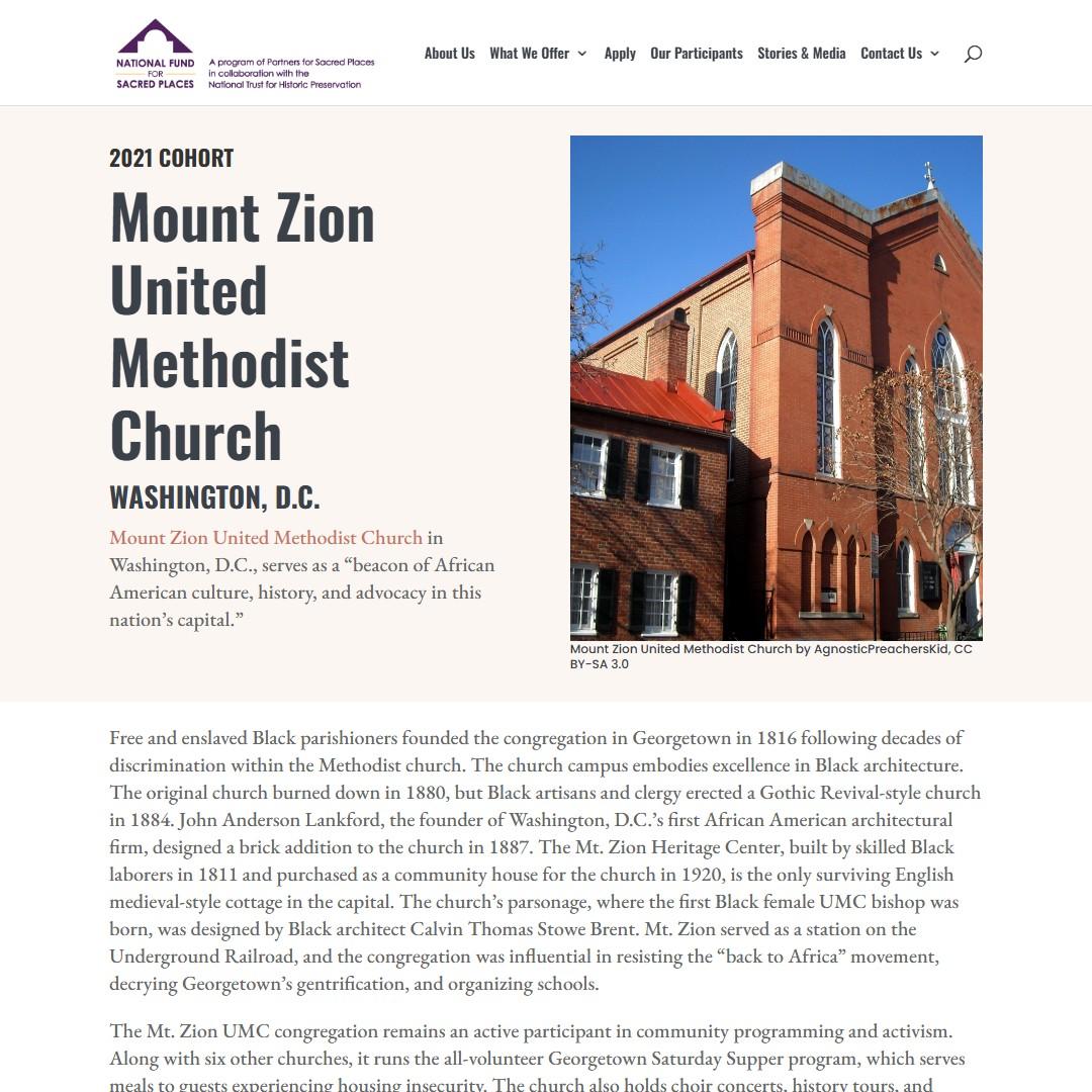 Mount Zion United Methodist Church - National Fund For Sacred Places
