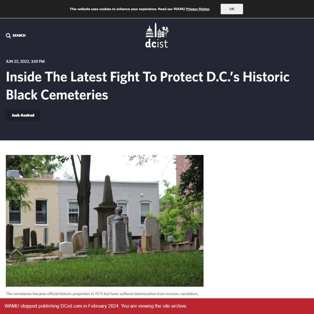 Inside The Latest Fight To Protect DC's Historic Black Cemeteries