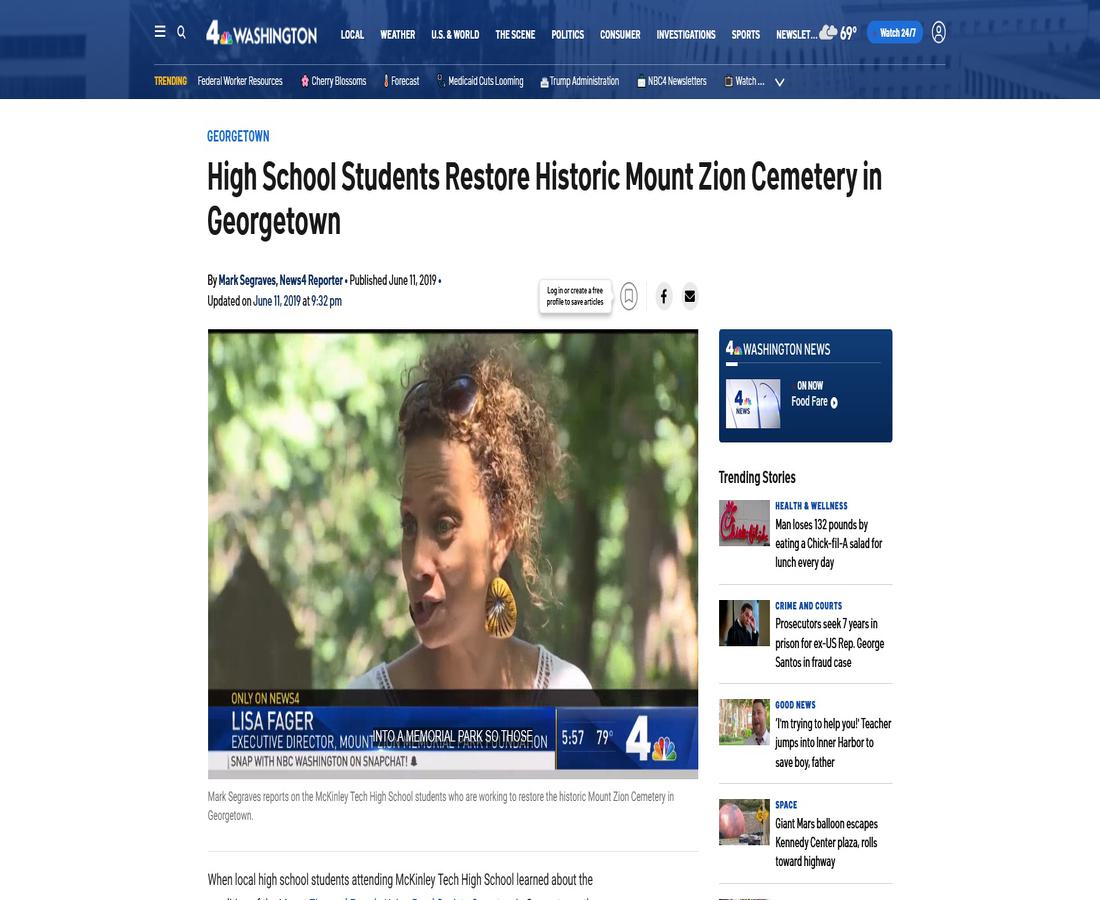 High School Students Restore Historic Mount Zion Cemetery in Georgetown