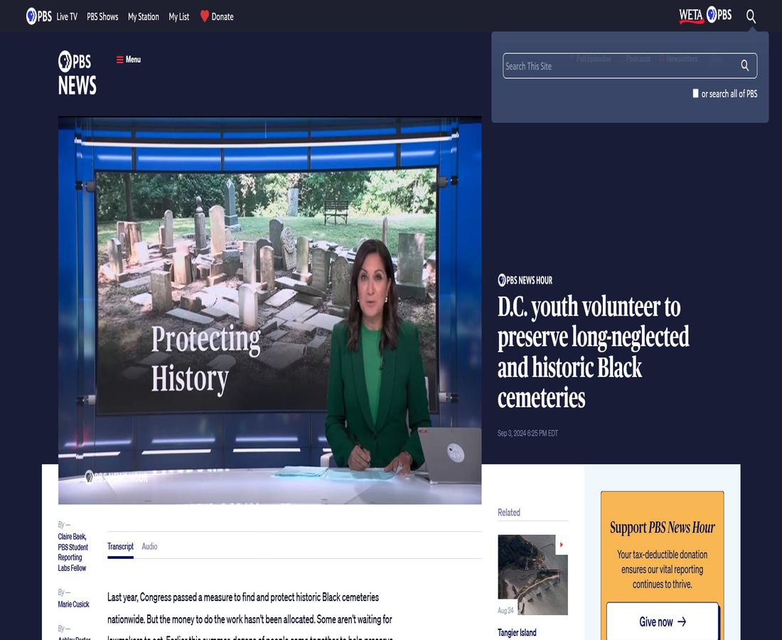 D.C. youth volunteer to preserve long-neglected and historic Black cemeteries