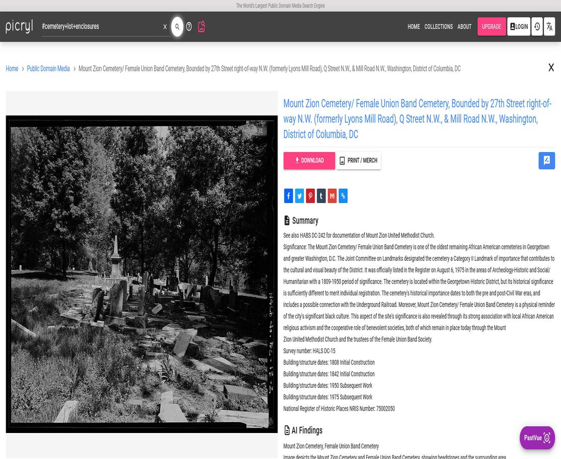 Mount Zion Cemetery/ Female Union Band Cemetery, Bounded by 27th Street right-of-way N.W. (formerly Lyons Mill Road), Q Street N.W., & Mill Road N.W., Washington, District of Columbia, DC