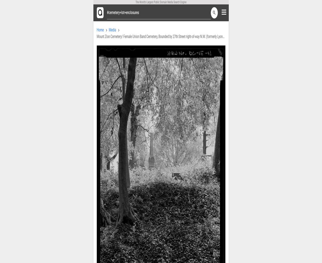 Mount Zion Cemetery/ Female Union Band Cemetery, Bounded by 27th Street right-of-way N.W. (formerly Lyons Mill Road), Q Street N.W., & Mill Road N.W., Washington, District of Columbia, DC