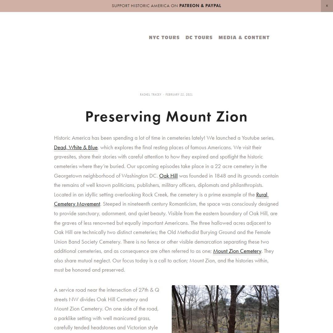 Preserving Mount Zion