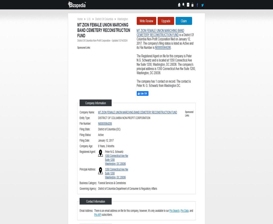 Mt. Zion Female Union Marching Band Cemetery Reconstruction Fund